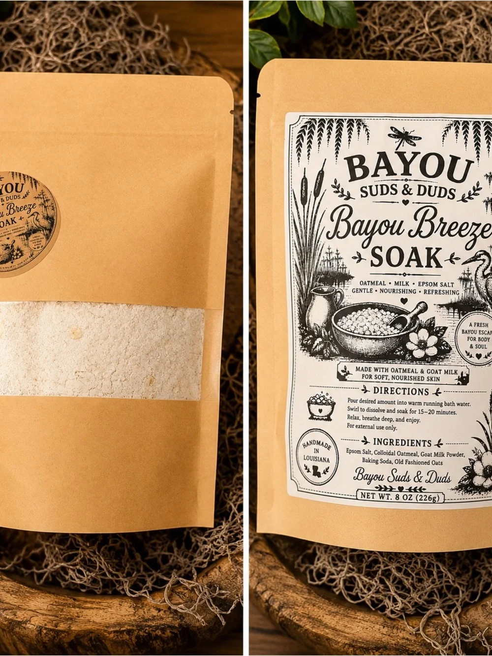 Bayou Breeze Soak | Fragrance Free Oatmeal & Goat Milk Bath Soak | Handmade - Picture 1 of 2
